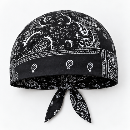 Sweat-Wicking Motorcycle Skull Cap with Adjustable Rear Ties