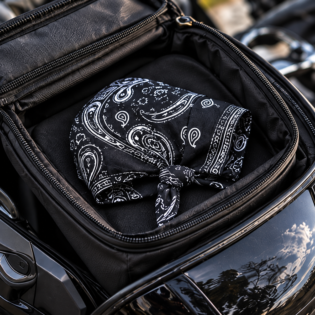 Sweat-Wicking Motorcycle Skull Cap with Adjustable Rear Ties