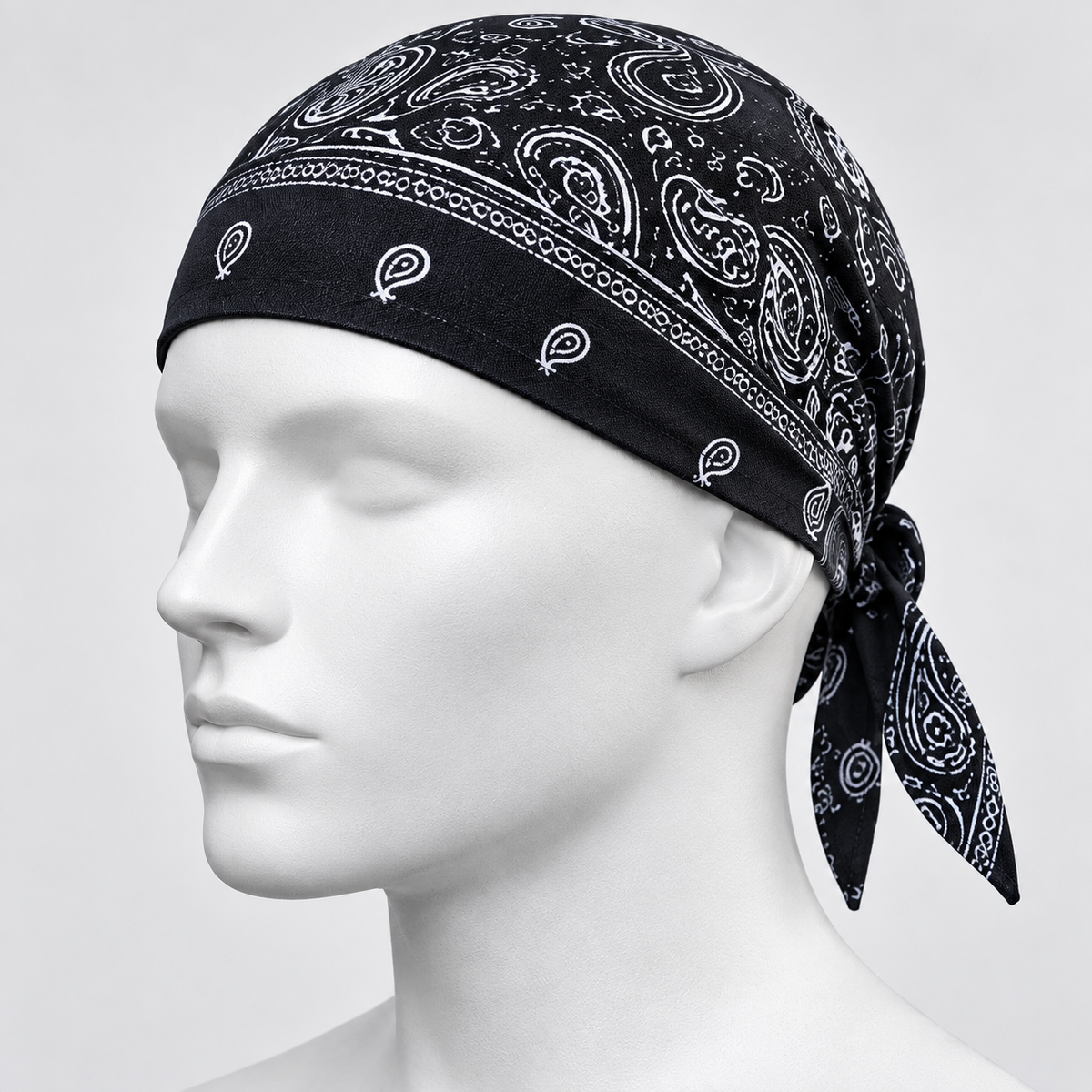 Sweat-Wicking Motorcycle Skull Cap with Adjustable Rear Ties