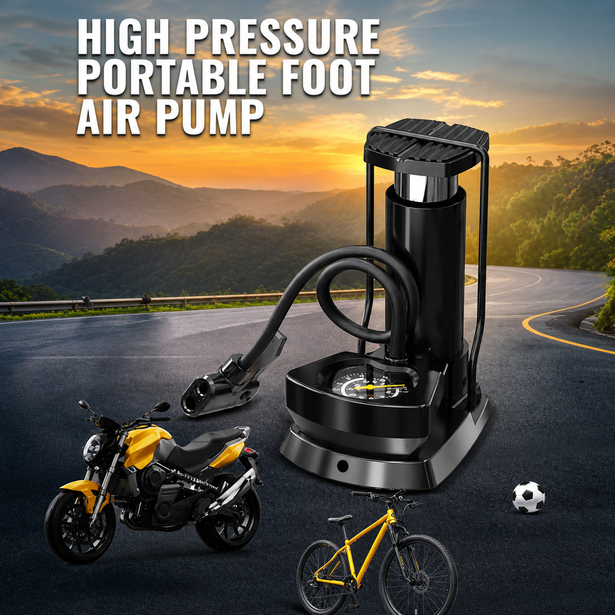 Portable Simplex-CylinderFoot Pump with Gauge